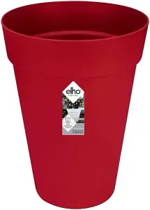 Elho Loft Urban Round High 35cm Plastic Plant Pot in Cranberry Red