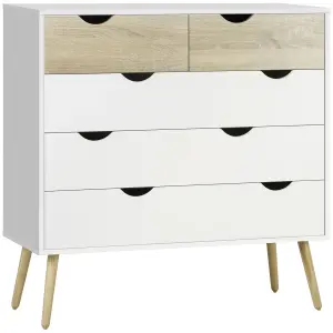 HOMCOM Chest of Drawers, 5 Drawer Storage Cabinet Unit Bedroom Living Room