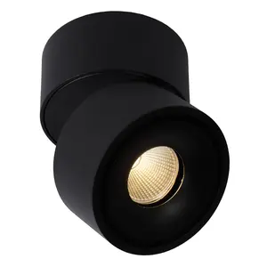 Lucide Yumiko Modern Surface Mounted Ceiling Spotlight 7,8cm - LED Dim. - 1x8W 2700K - Black