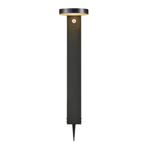 Nordlux Rica Round Outdoor Solar Garden Light In Black (Height) 60cm