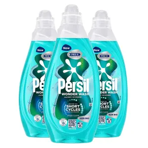 Persil Wonder Wash Liquid Laundry Detergent Non Bio Speed Clean 55W 1.485L, 3pk