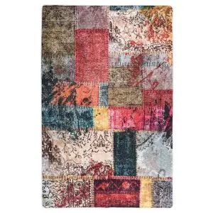 Berkfield Rug Washable Patchwork 80x150 cm Multicolour Anti Slip