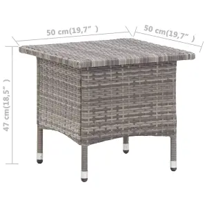 Berkfield Tea Table Grey 50x50x47 cm Poly Rattan