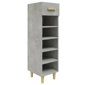 Berkfield Shoe Cabinet Concrete Grey 30x35x105 cm Engineered Wood