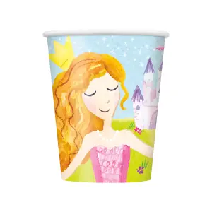 Unique Party Paper Fairy Princess Party Cup (Pack of 8) Multicoloured (One Size)