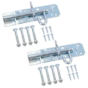 100mm) Galvanised Brenton Slip Bolt Padbolt Slide Latch Lock Sheds Gates 2pk