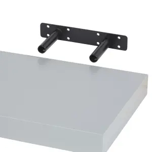 GoodHome Cusko Grey Rectangular Floating shelf (D)23.5cm