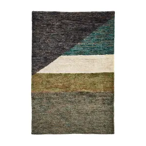 Multi Modern Easy to Clean Abstract Handmade DiningRoom Bedroom And Living Room Rug-150cm X 230cm