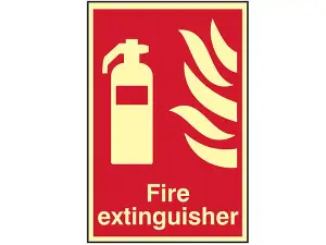 Photoluminescent Fire Extinguisher Safety Sign - 200mm x 300mm