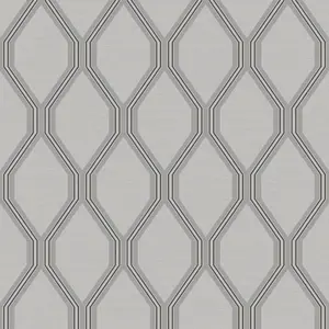 Ariana Geometric Wallpaper Grey / Silver Debona 2490