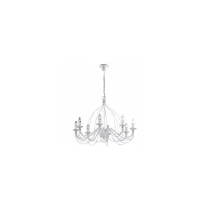 Luminosa Corte  8 Light Chandelier Antique White Finish, E14