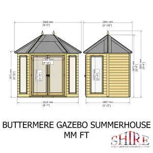 Buttermere hexagonal 8x7ft Summerhouse with 2 opening windows