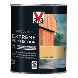 V33 Extreme protection Clear Satin Wood stain, 750ml