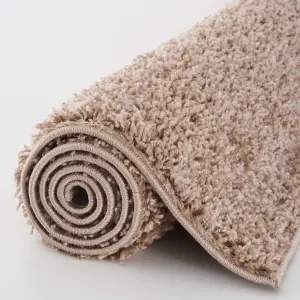 Myshaggy Collection Living Room Rugs Solid Design  Beige