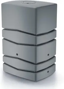 Garden Large Rectangular Plastic Water Butt Set Inc Connection kit  (450 Litres, Grey)