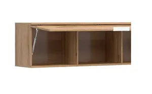 Wall Cabinet Unit Storage Bedroom Living Room Oak Effect 135cm Lift Up Modern Shelf Zele