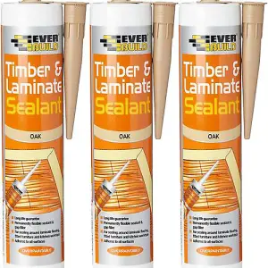 Everbuild Timber and Laminate Sealant, Oak, 300ml (Pack of 3)