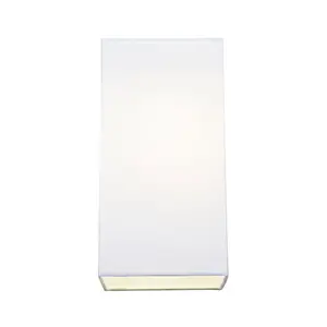 Contemporary and Stylish White Linen Fabric Tall Rectangular 25cm Lampshade