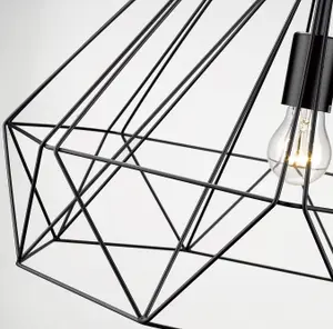 Luminosa Spring Wire Large Ceiling Pendant Matt Black, E27