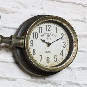 Melody Maison Rustic Industrial Pipework Wall Clock 30cm x 40cm