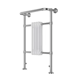 VURTU7 Designer Vertical Period Style Column Radiator, 952(H) x 479(W), Chrome White, 613681