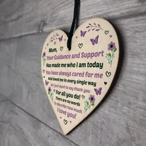 Mum Gift From Daughter Son Wood Heart Mothers Day Birthday Gift For Mum Keepsake