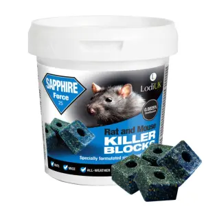 Rat & Mouse Poisoning Blocks Max Strength Bait Blocks Single Feed Rodent Killer Block Fast Acting All Weather Sapphire BLOKS 300g