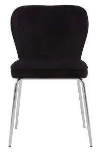 Curved Black Chrome Finish Dining Chair,Chrome Finish Lounge Chair,Kitchen Chair,Curved Backrest Armchair