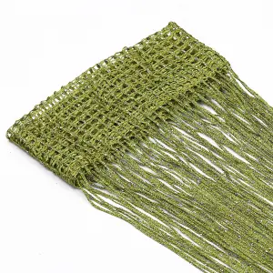 String Curtain Panel Spaghetti Tassel Curtain, 200cm x 90cm - Green