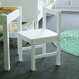 Junior Vida Aries White Solid Pine Desk & Chair 2 Piece Set Children Kids Furniture