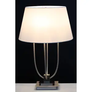 Interiors by Premier Regents Park Satin Nickel Finish Table Lamp