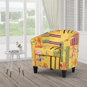 Fabric Gold Patchwork Tricia Tub Chair