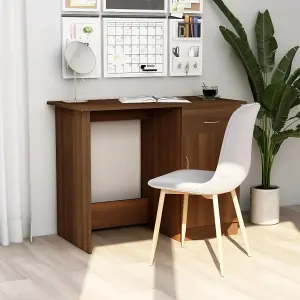 Berkfield Desk Brown Oak 100x50x76 cm Engineered Wood