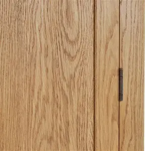 Oak World Ancroft Oak Triple Wardrobe 3 Doors & 2 Drawers With A Natural Waxed Finish & Bronzed Handles