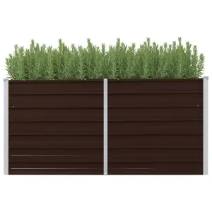 Berkfield Garden Raised Bed Brown 160x40x77 cm Galvanised Steel