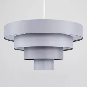 ValueLights Grey Ceiling Pendant Shade and B22 GLS LED 10W Warm White 3000K Bulb