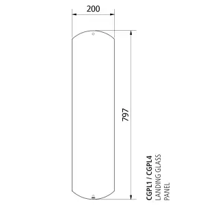 Clarity Clear Glass Staircase Panel for Landing (T) 8mm (W) 200mm (H) 797mm