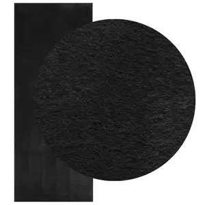 Rug HUARTE Short Pile Soft and Washable Black 80x200 cm