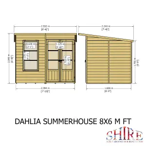 Dahlia 8x6 Pent Summerhouse with double doors and one opening window