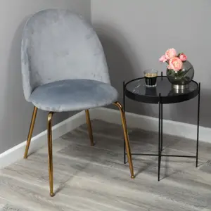 Velvet Dining Chairs - Gold Legs (set of 2)