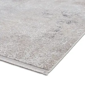 Abstract Beige Modern Easy to Clean Dining Room Bedroom and Living Room Rug -120cm X 170cm