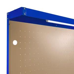 Workbench with Pegboard, Drawer and Light - Blue