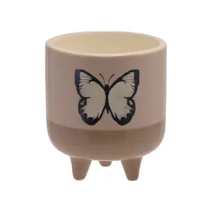 Country Living Citronella Candle in Footed Ceramic Vessel - Butterfly