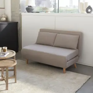 sweeek. 2-seater scandi-style folding sofa bed Guesta Beige