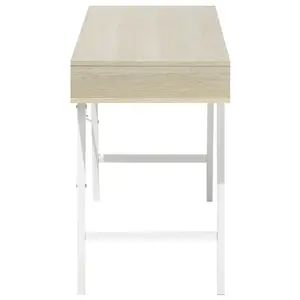 Home Office Desk with Storage Light Wood CLARITA