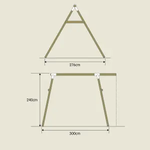 TP Knightswood Double Wooden Swing Frame & Extension - FSC certified