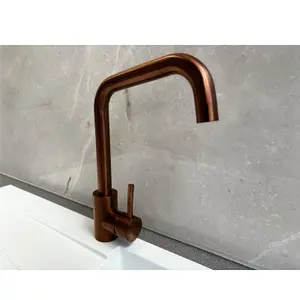 Reginox Copper Stainless Steel Kitchen Sink Tap SALINA COPPER Square Neck Deck Mounted