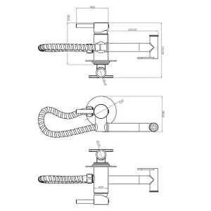 Modern Round Brushed Brass Bidet Douche Kit with Shut Off Valve and Hose