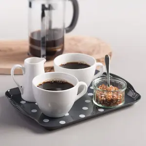 Zeal MelamineSmall Dotty Serving Tray, Dark Grey