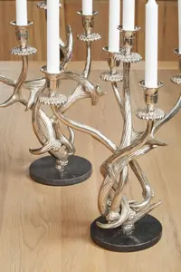 Interiors by Premier 3 Candles Antler Candelabra Holder, Candle Holder for Dining Table, 3 Candle Holder Centrepiece